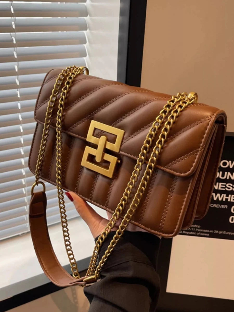 Quilted Flap Chain Shoulder Bag - 