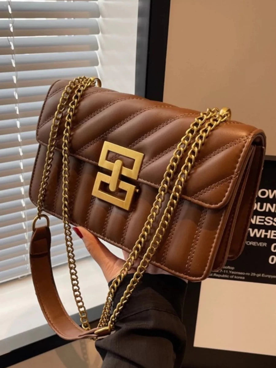Quilted Flap Chain Shoulder Bag - 