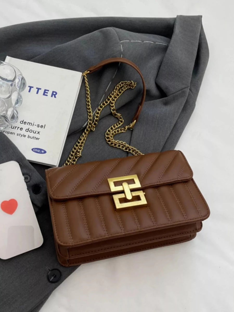 Quilted Flap Chain Shoulder Bag - 