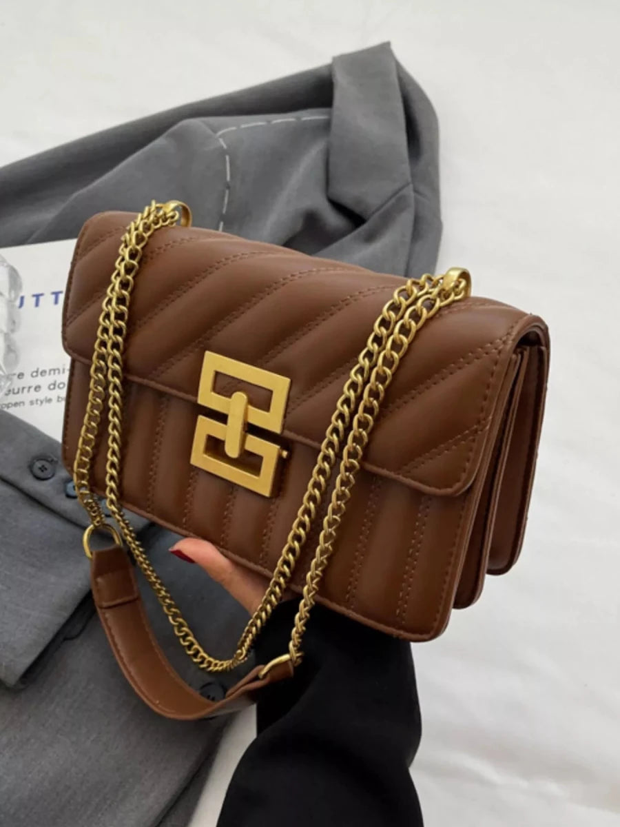 Quilted Flap Chain Shoulder Bag - 