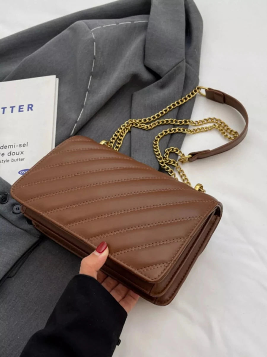 Quilted Flap Chain Shoulder Bag - 