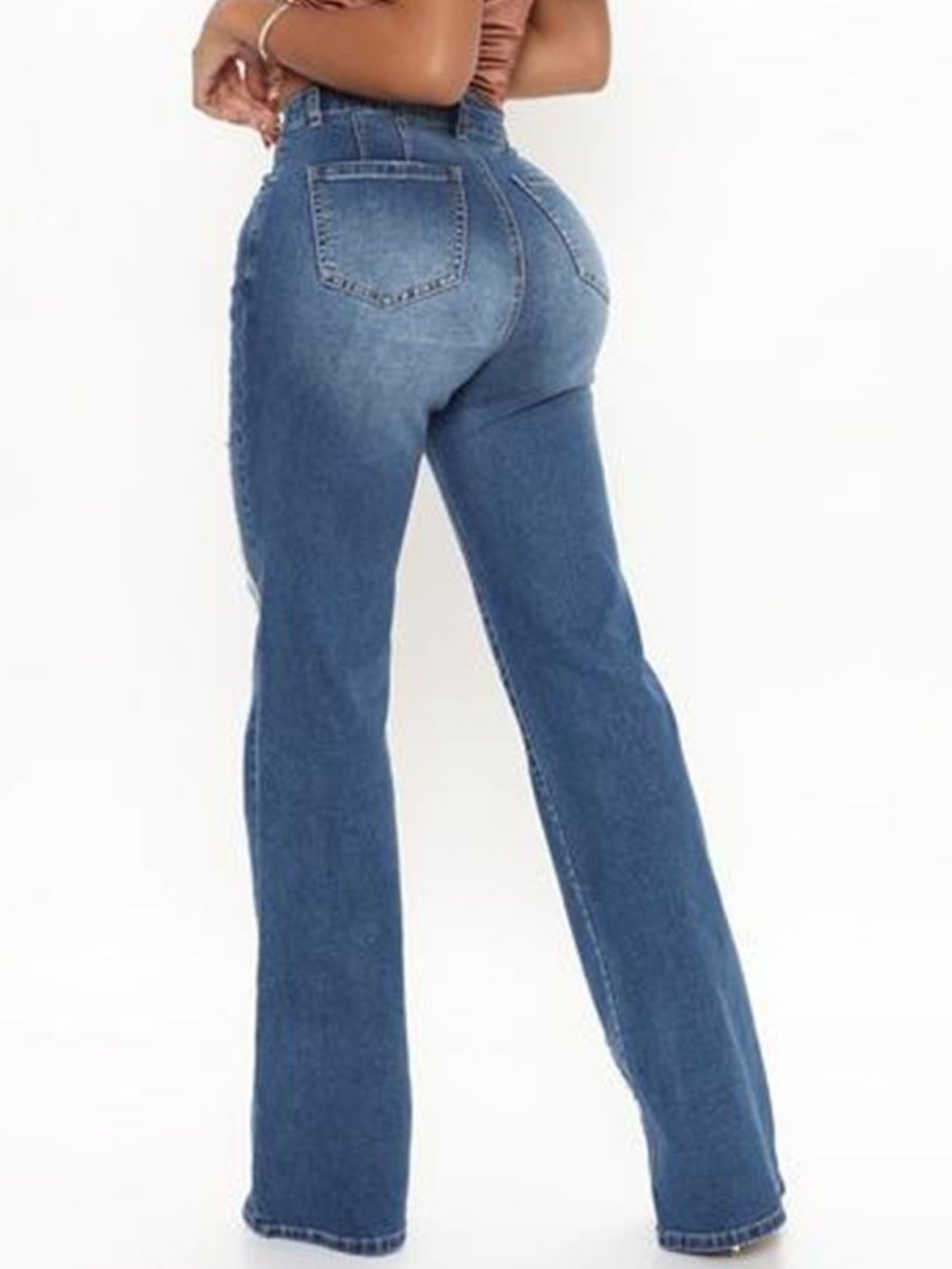 Raw Hem High Waist Jeans - Bottoms
