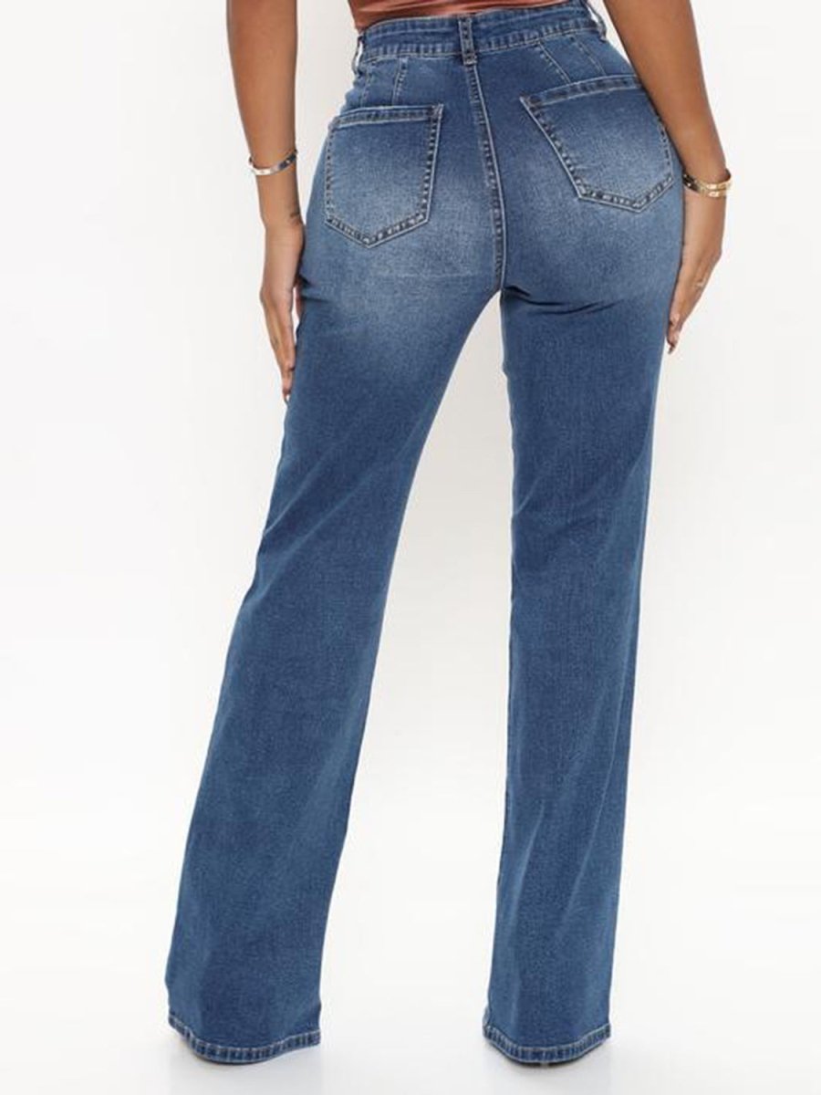 Raw Hem High Waist Jeans - Bottoms