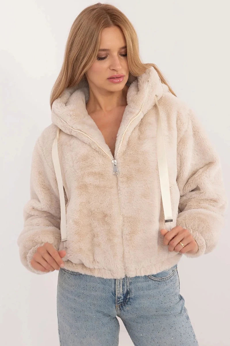Red Fur Transitional Jacket - 
