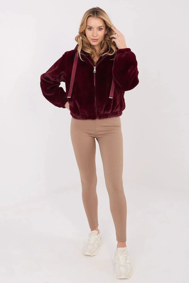 Red Fur Transitional Jacket - 