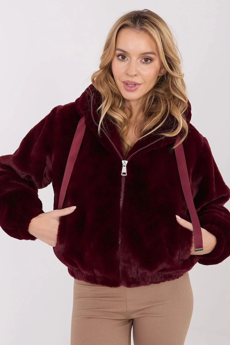 Red Fur Transitional Jacket - 