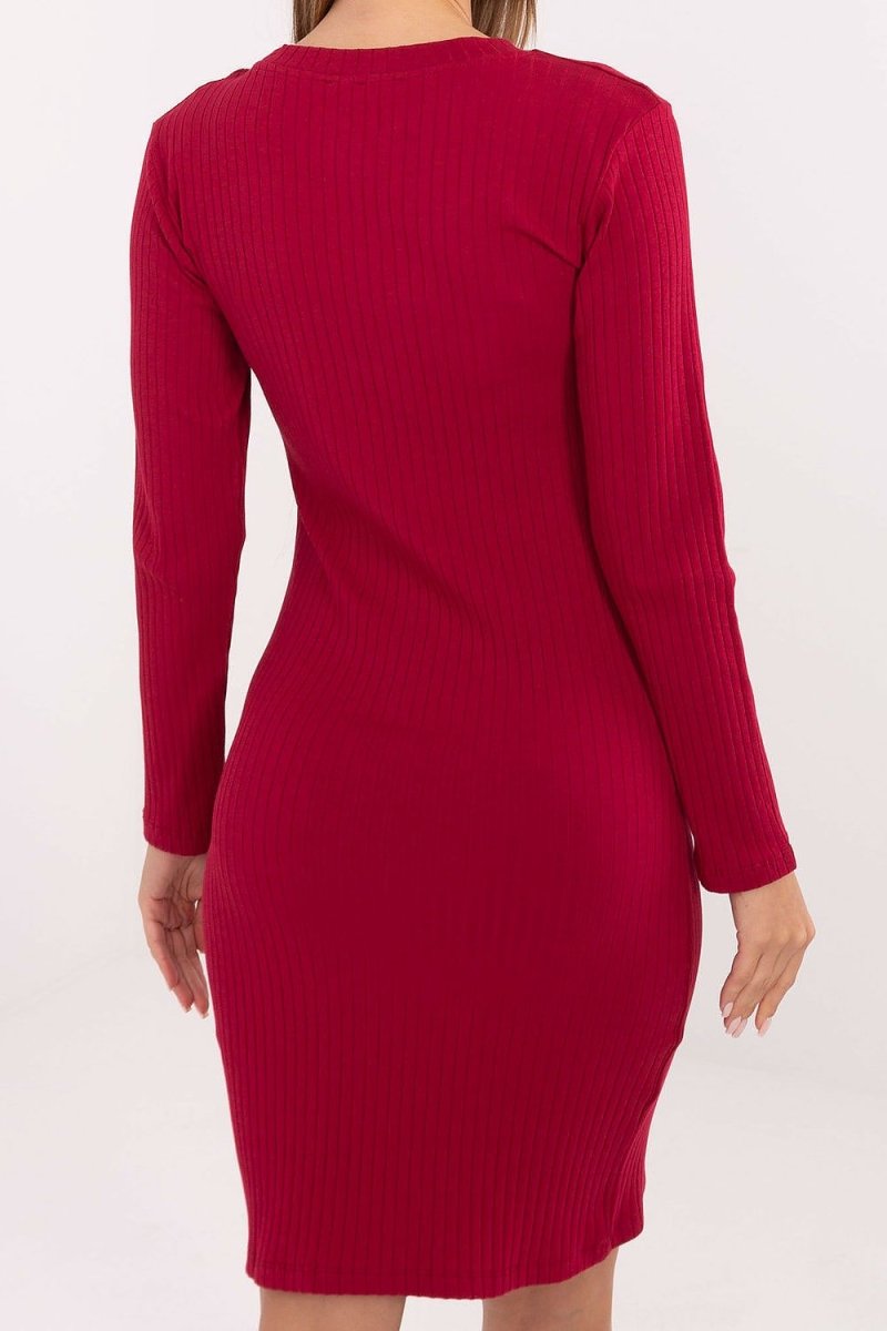Ribbed Cotton Pencil Dress - 