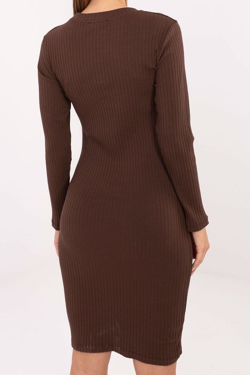 Ribbed Cotton Pencil Dress - 