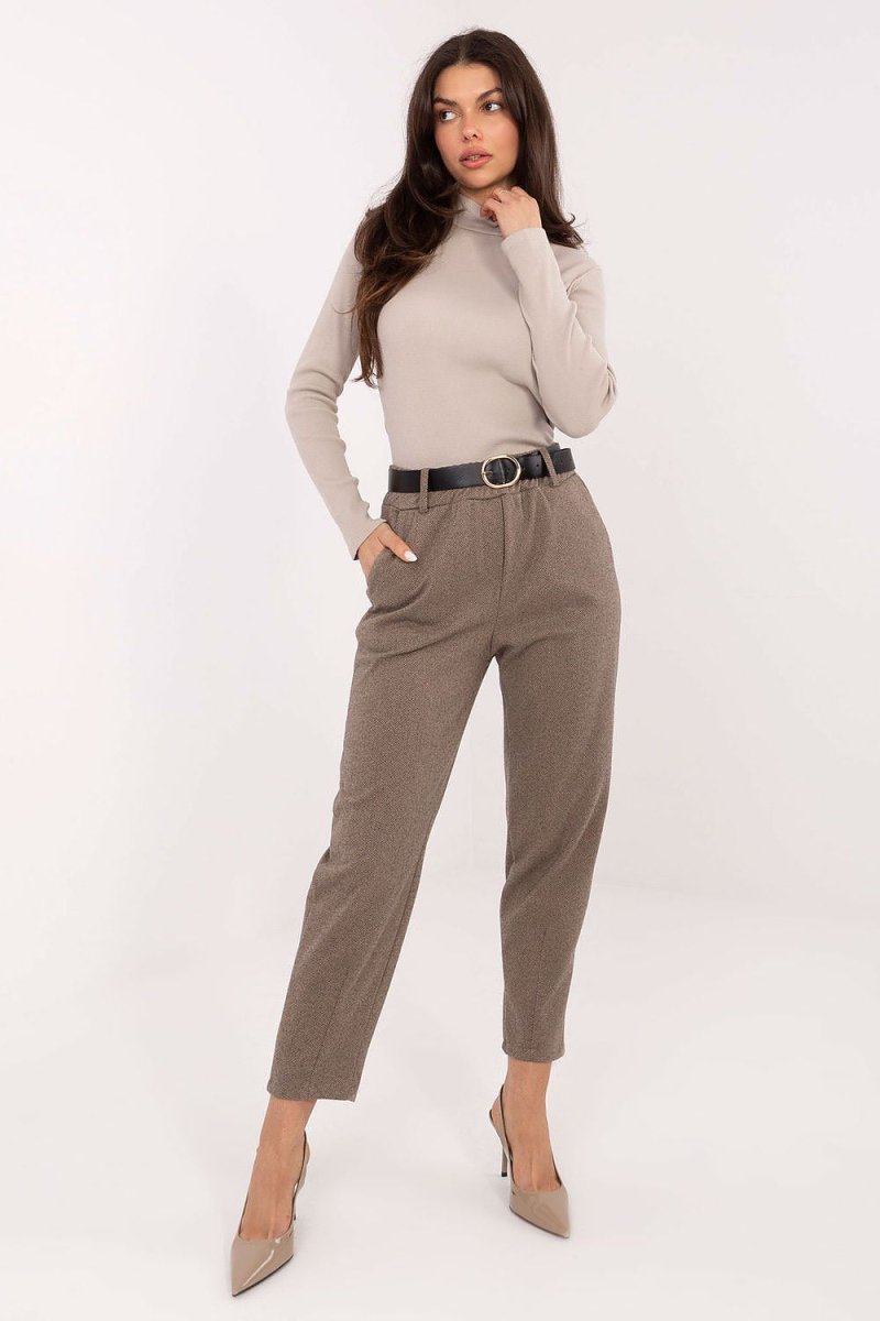 Ribbed Cotton Spandex Turtleneck Blouse - 