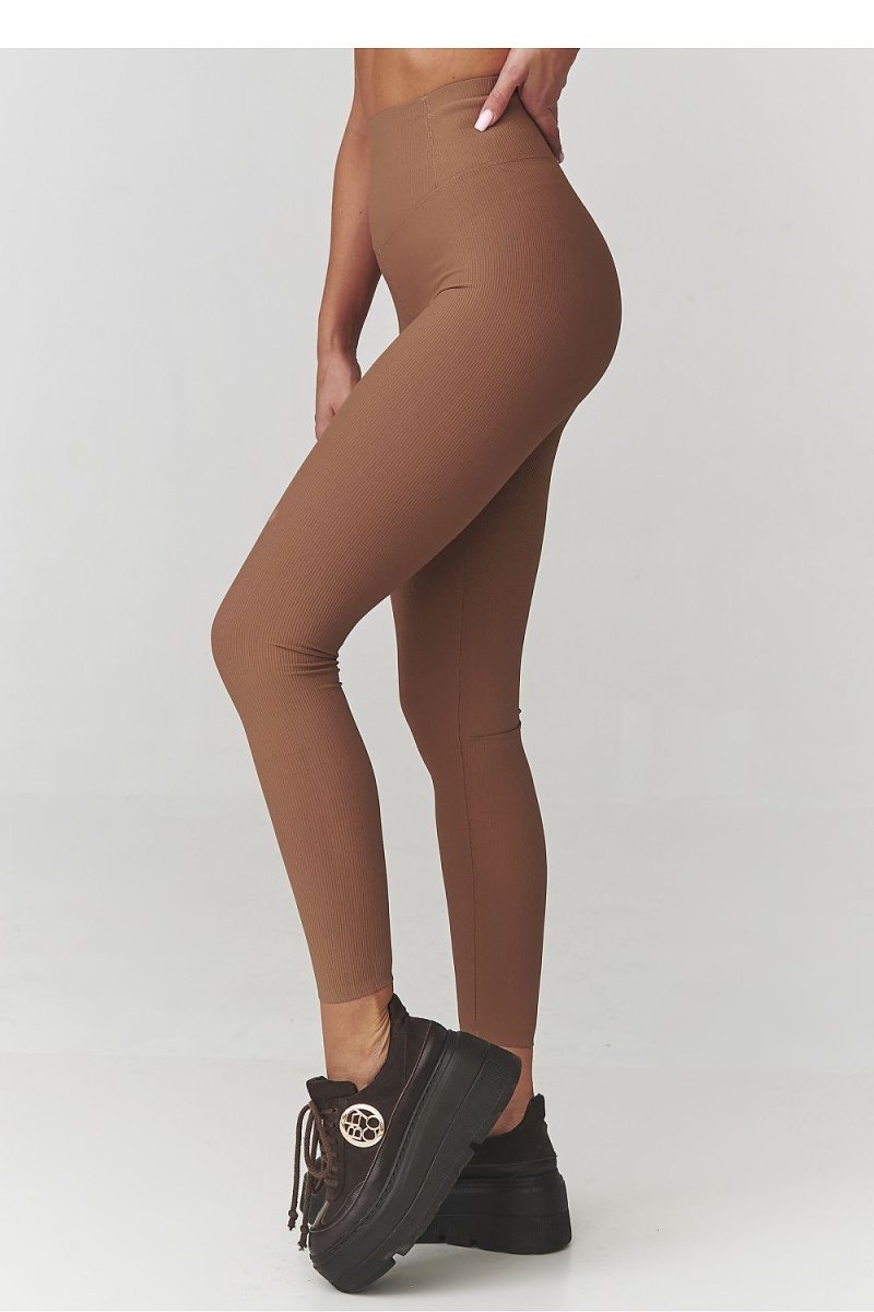 Ribbed High Waist Leggings - 