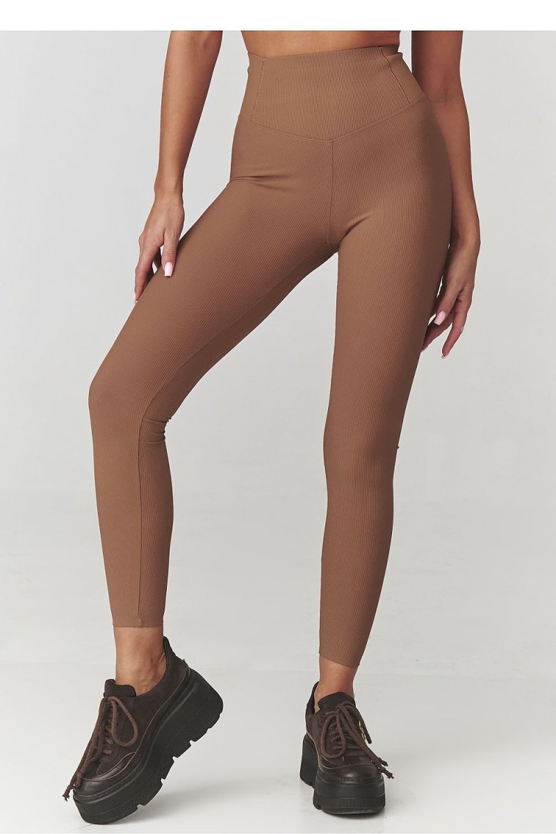Ribbed High Waist Leggings - 