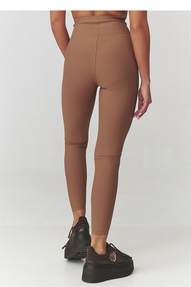 Ribbed High Waist Leggings - 