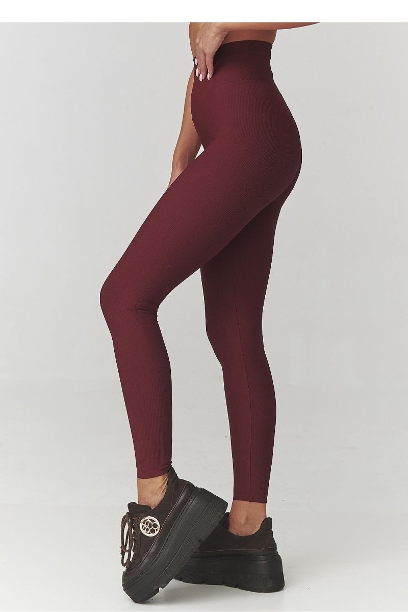 Ribbed High Waist Leggings - 