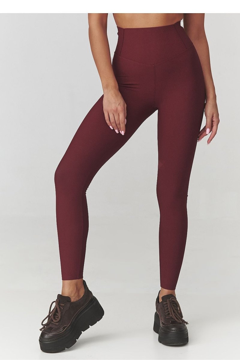 Ribbed High Waist Leggings - 