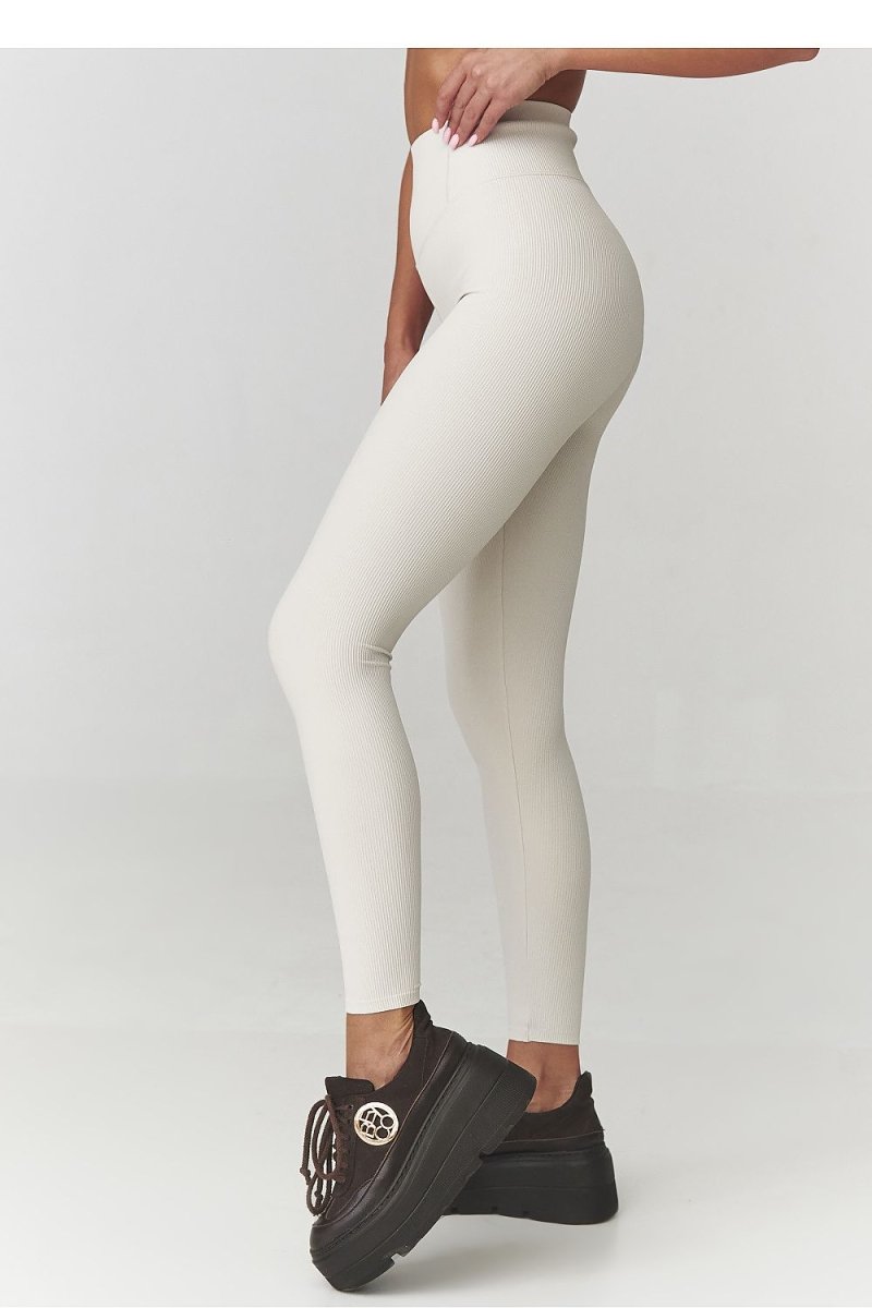 Ribbed High Waist Leggings - 