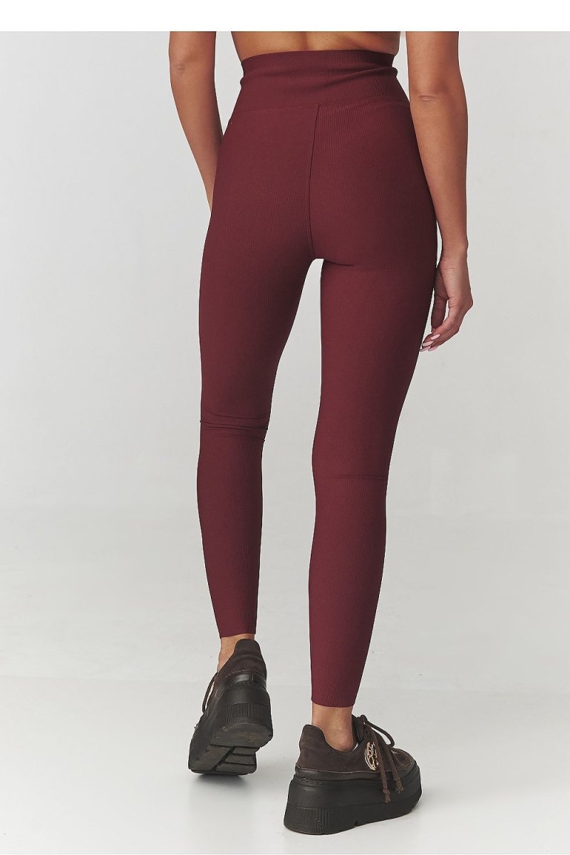 Ribbed High Waist Leggings - 