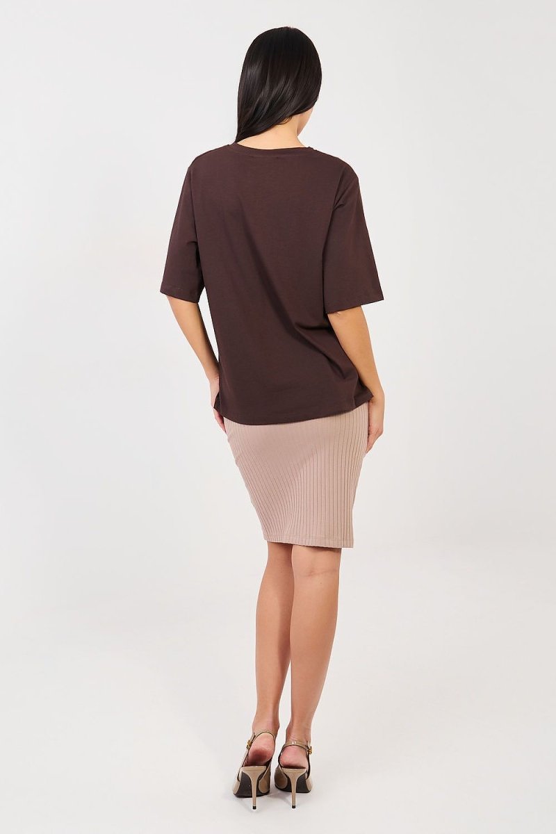 Ribbed Midi Skirt - 