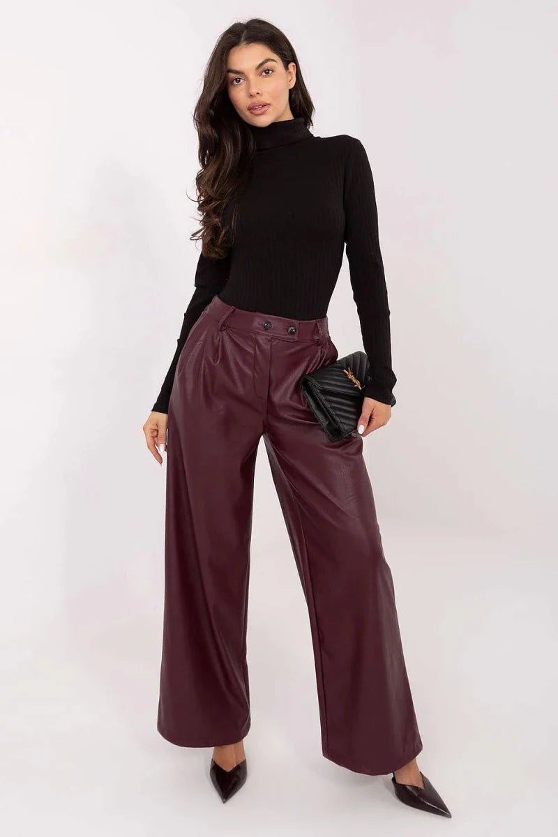 Ribbed Turtleneck Sweater with Long Sleeves - 
