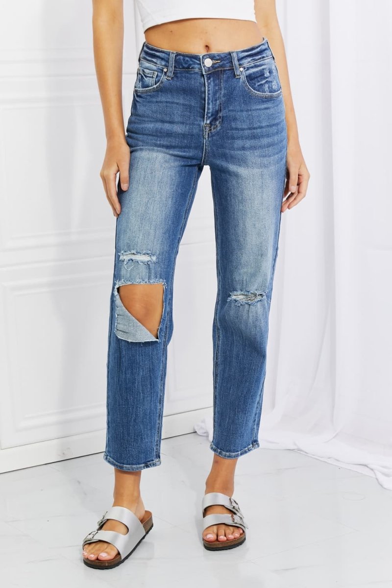 RISEN Full Size Emily High Rise Relaxed Jeans - Bottoms