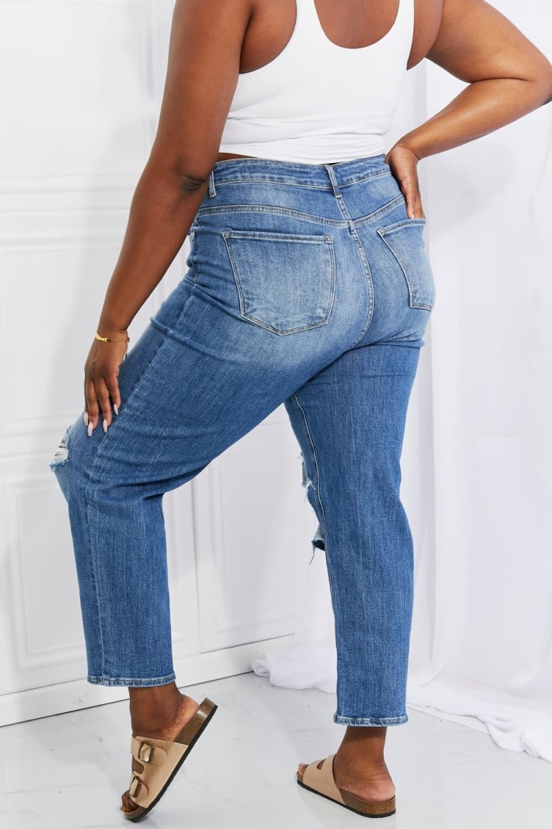 RISEN Full Size Emily High Rise Relaxed Jeans - Bottoms