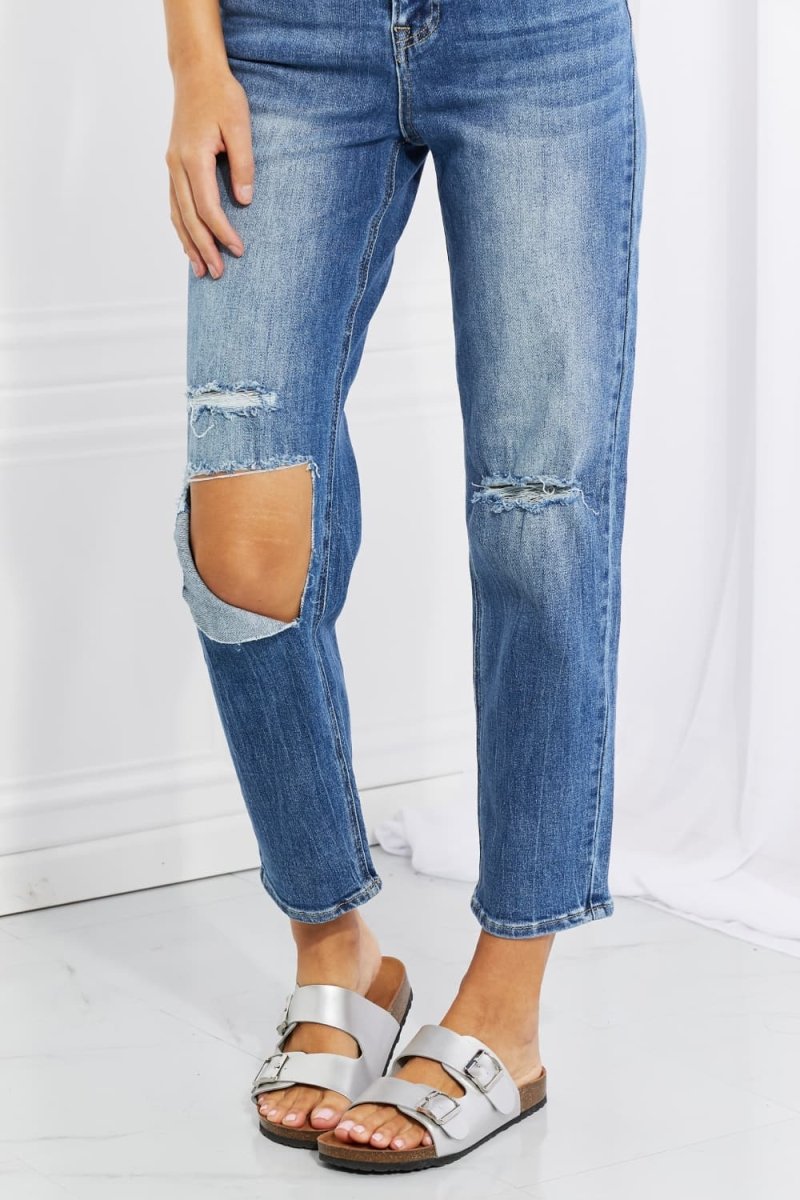 RISEN Full Size Emily High Rise Relaxed Jeans - Bottoms