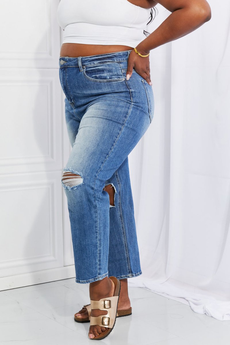 RISEN Full Size Emily High Rise Relaxed Jeans - Bottoms