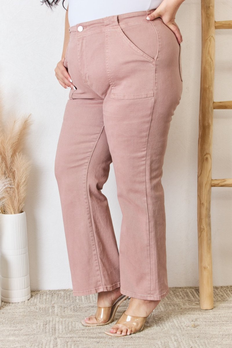 RISEN Full Size High Rise Ankle Flare Jeans - Bottoms