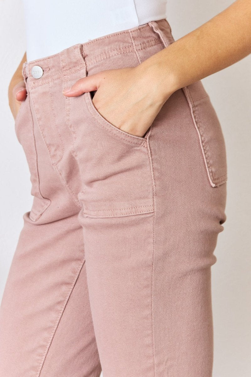 RISEN Full Size High Rise Ankle Flare Jeans - Bottoms