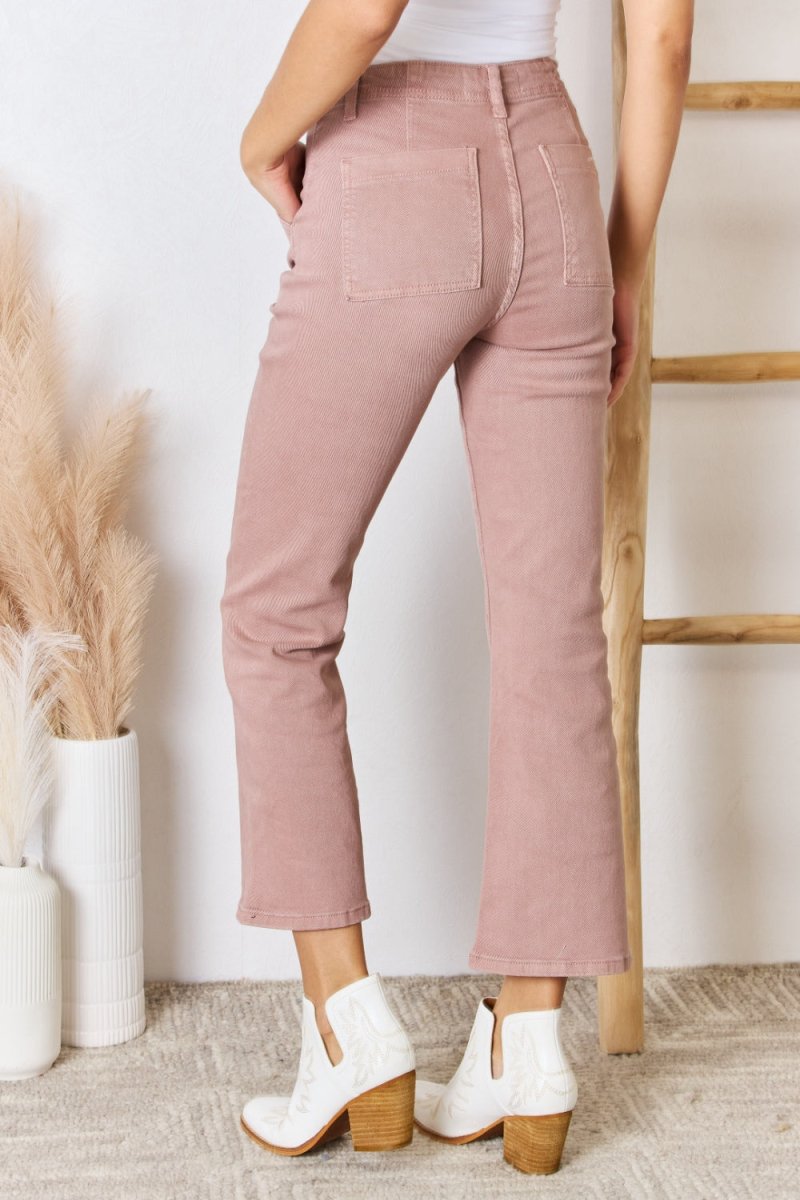 RISEN Full Size High Rise Ankle Flare Jeans - Bottoms