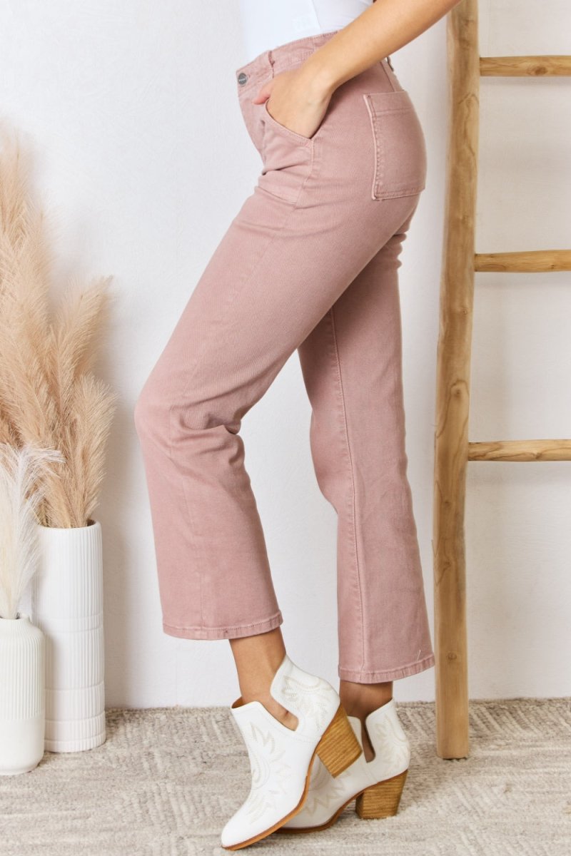 RISEN Full Size High Rise Ankle Flare Jeans - Bottoms