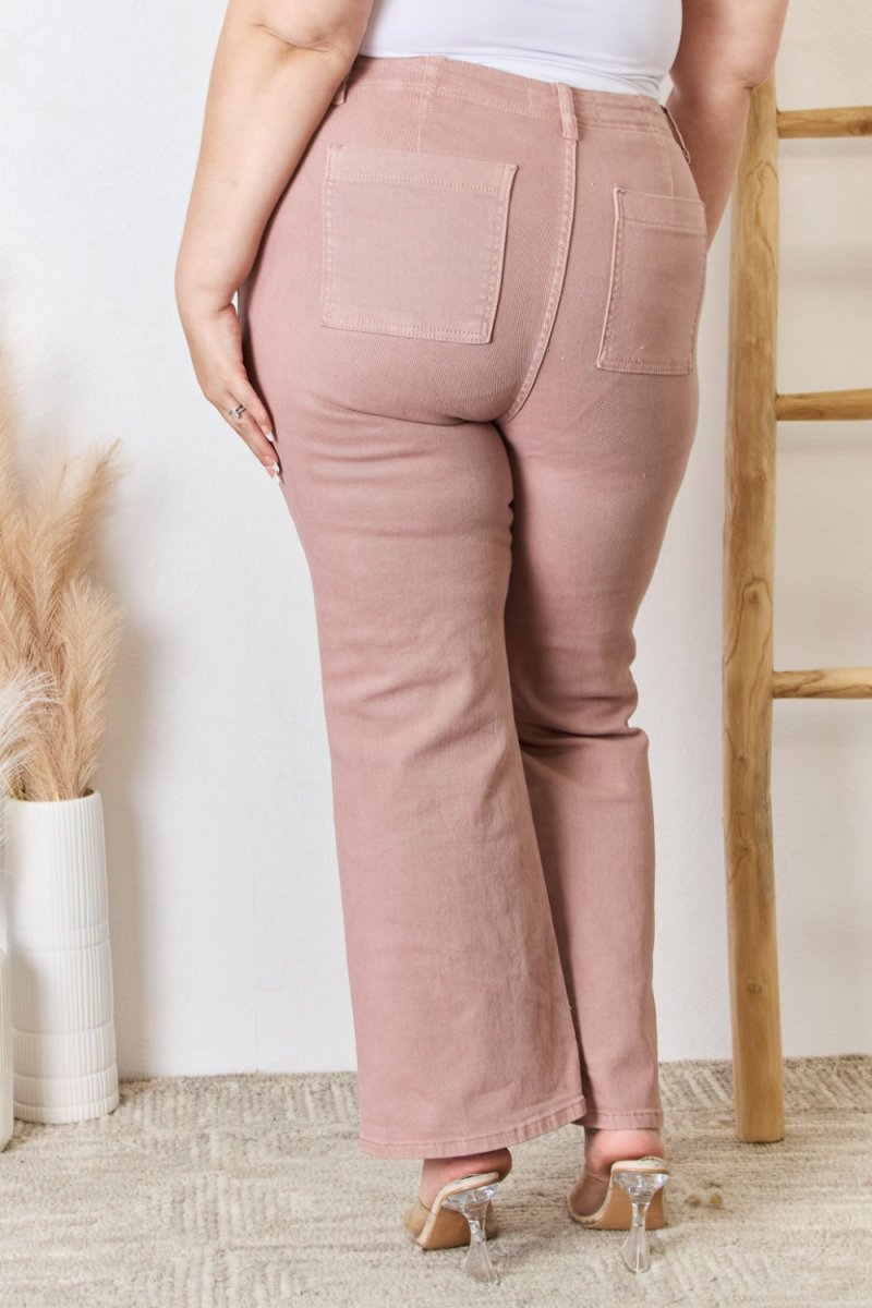 RISEN Full Size High Rise Ankle Flare Jeans - Bottoms