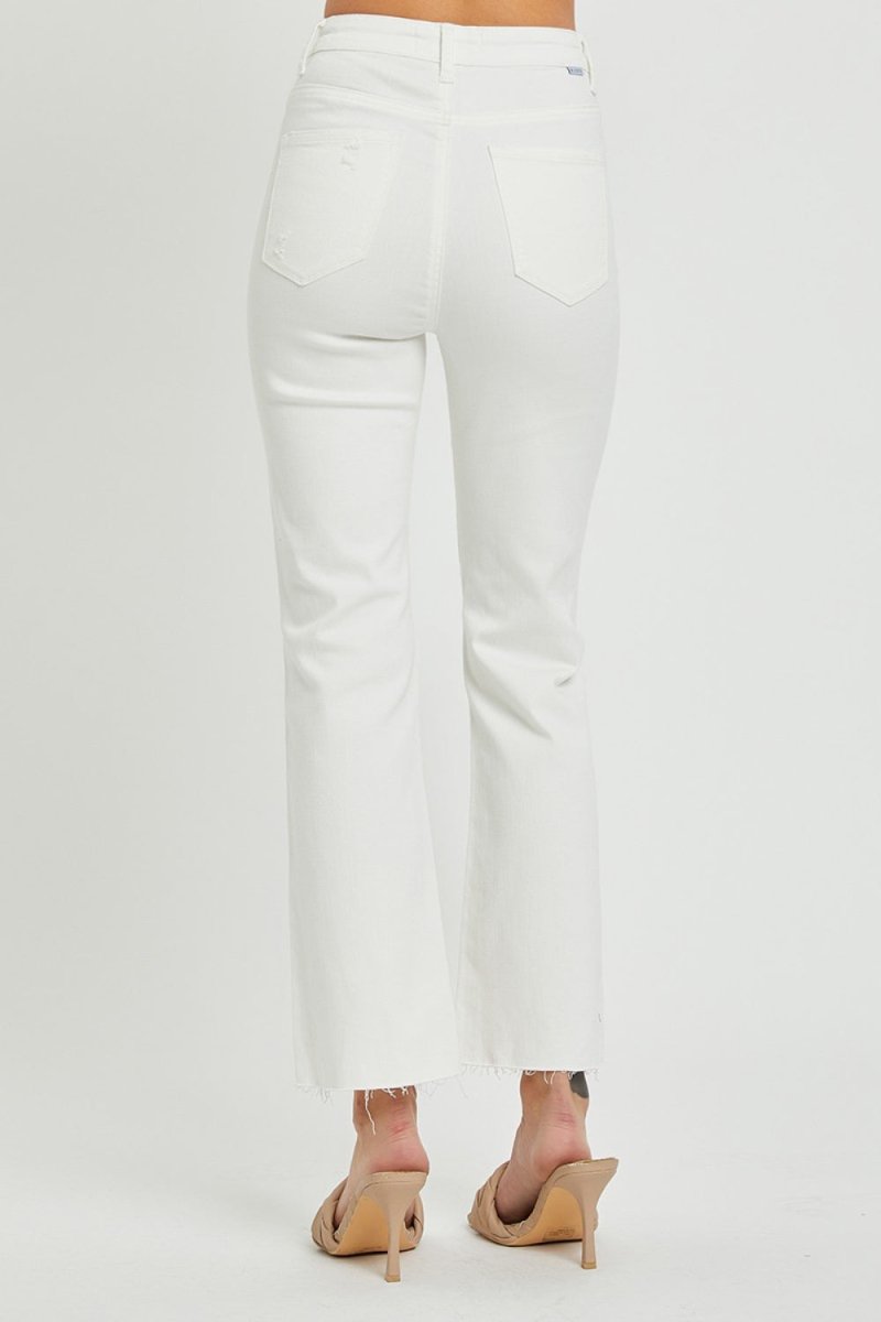 RISEN Full Size High Rise Button Fly Straight Ankle Jeans - Bottoms