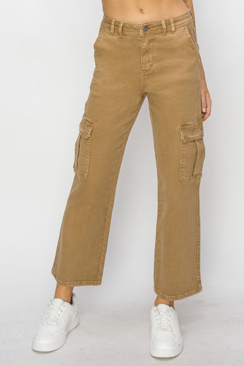 Risen Full Size High Rise Cargo Jeans - Bottoms
