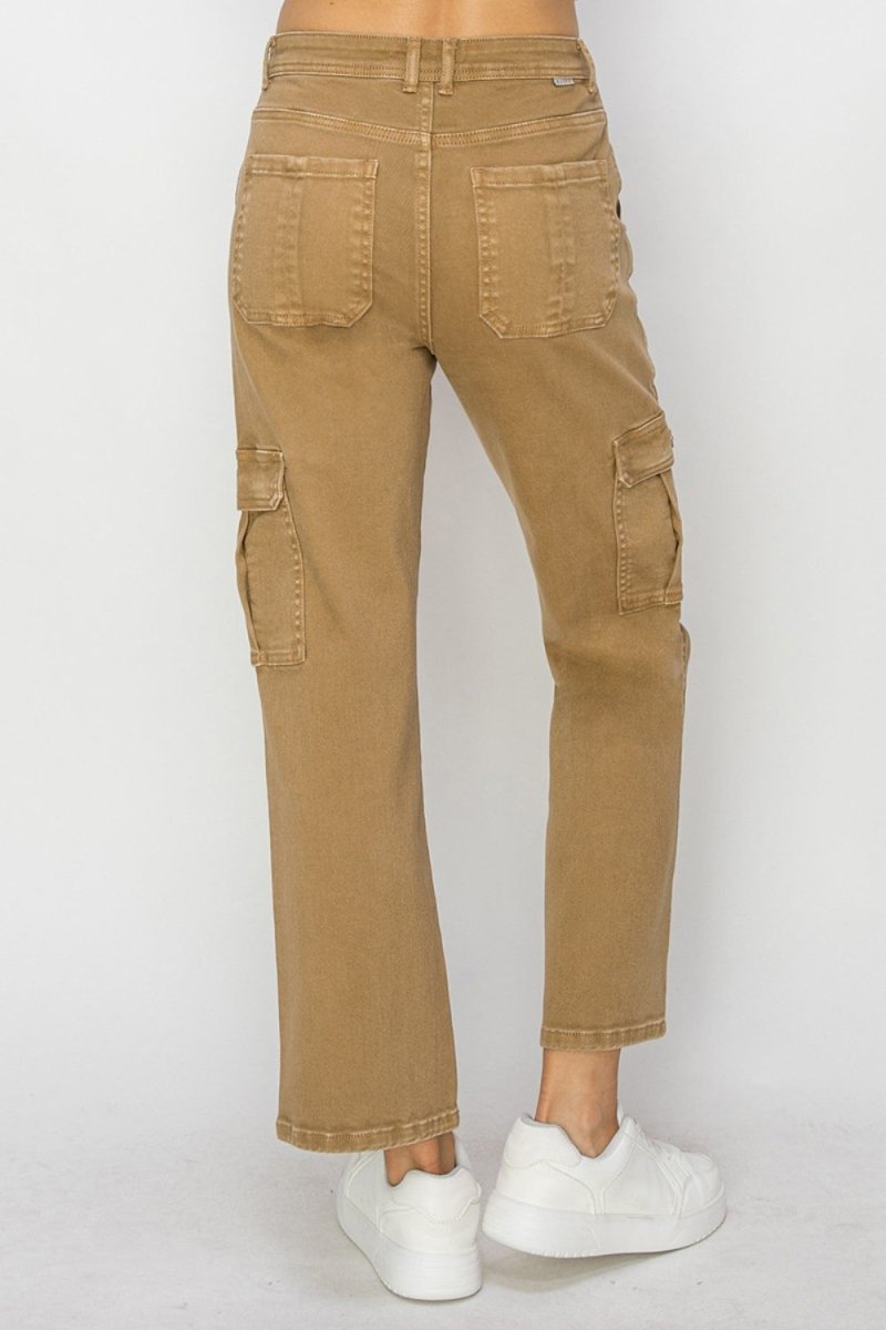 Risen Full Size High Rise Cargo Jeans - Bottoms