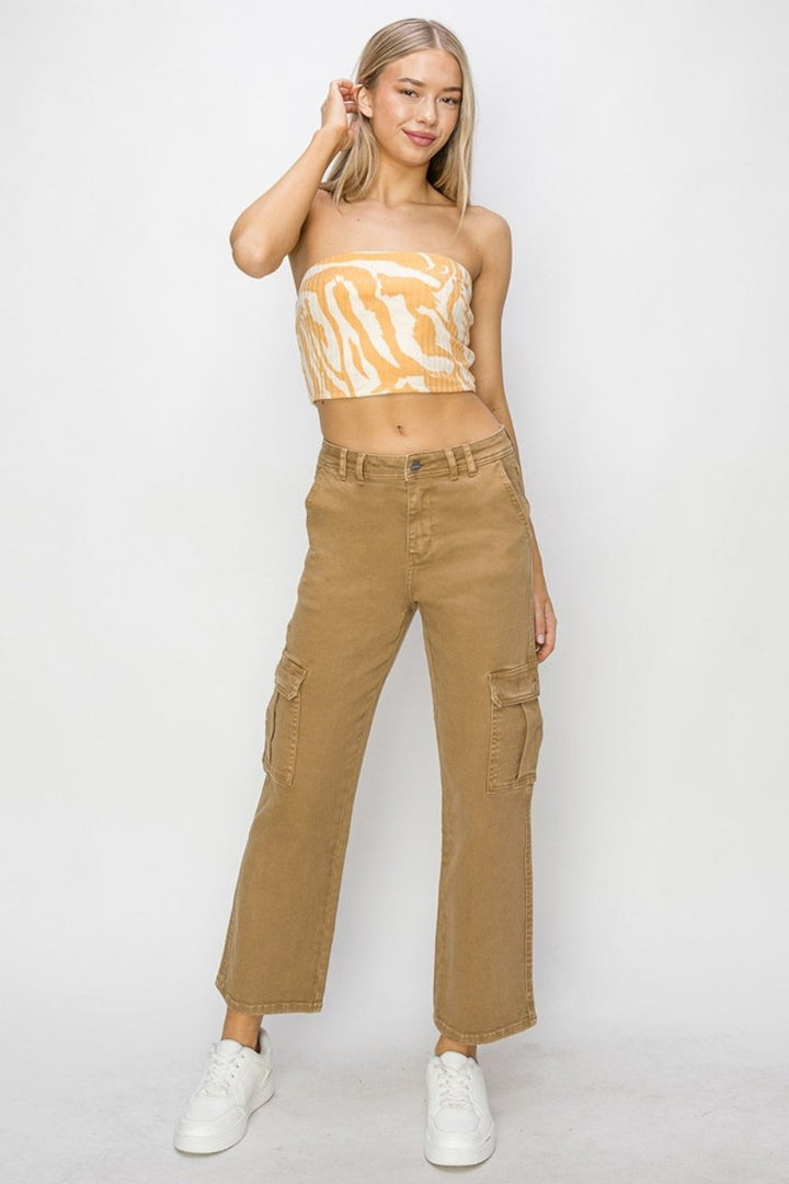 Risen Full Size High Rise Cargo Jeans - Bottoms