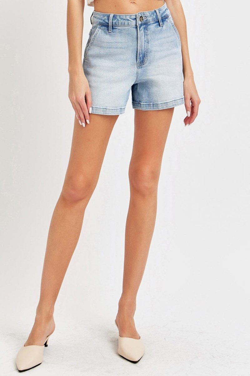 Risen Full Size High Rise Denim Shorts - Bottoms