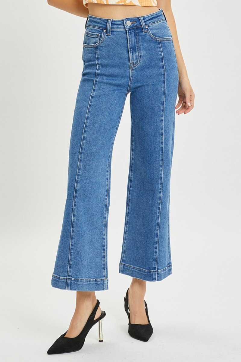 RISEN Full Size High Rise Wide Leg Jeans - Bottoms