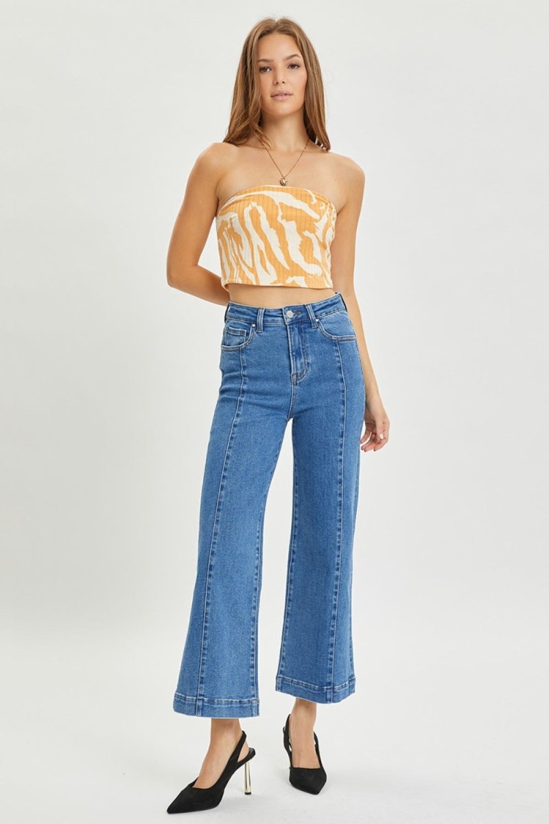 RISEN Full Size High Rise Wide Leg Jeans - Bottoms