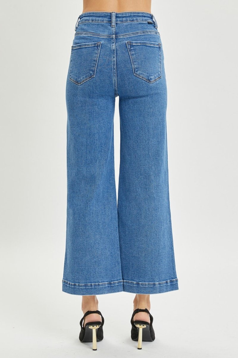 RISEN Full Size High Rise Wide Leg Jeans - Bottoms