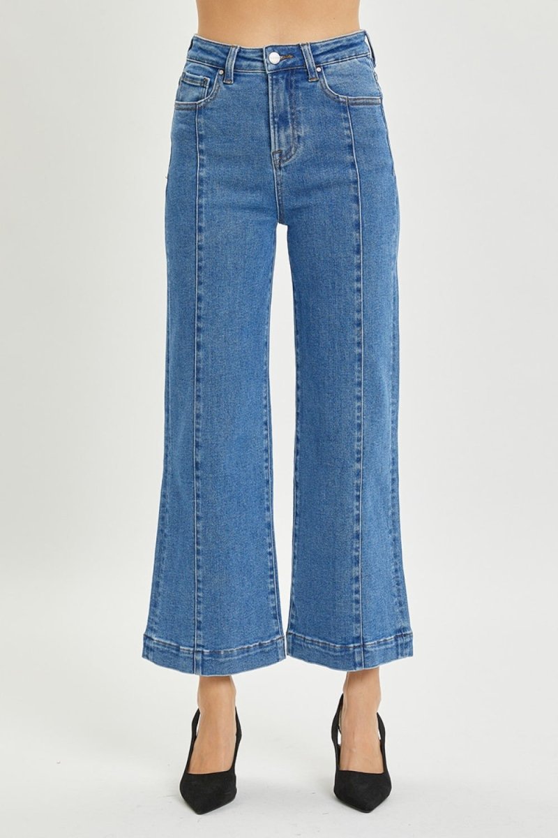 RISEN Full Size High Rise Wide Leg Jeans - Bottoms
