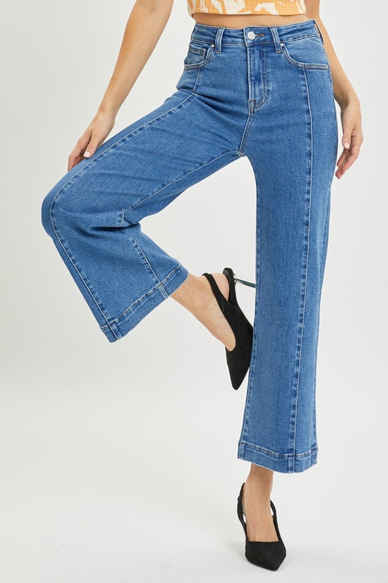 RISEN Full Size High Rise Wide Leg Jeans - Bottoms