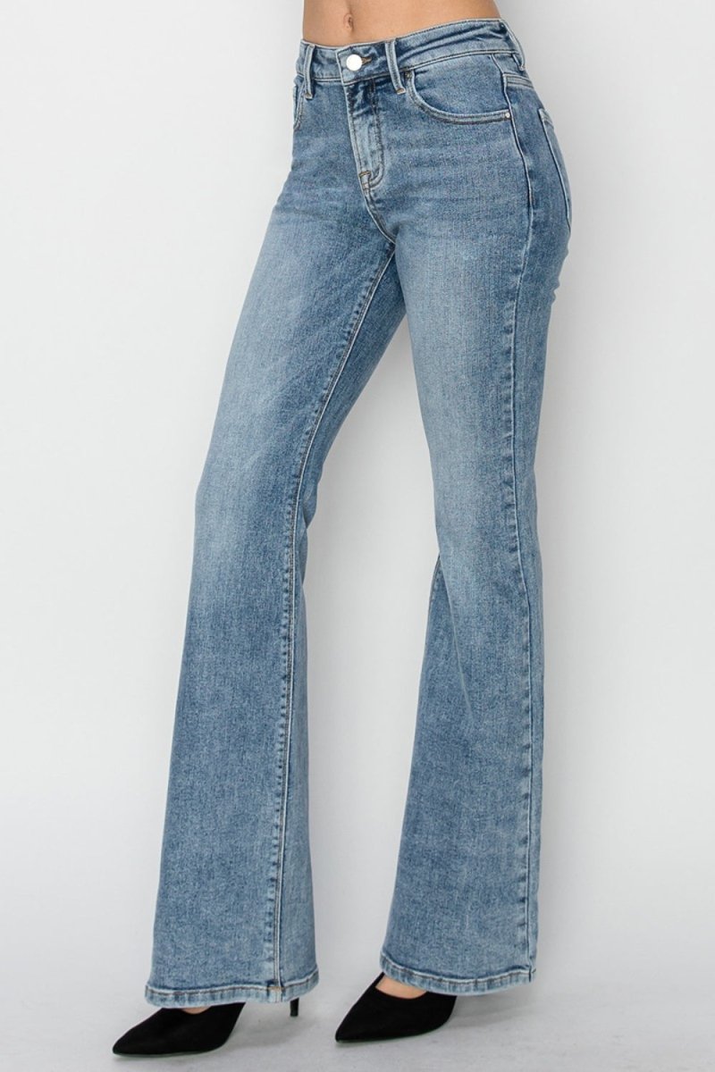 RISEN Full Size Mid Rise Bootcut Jeans - Bottoms