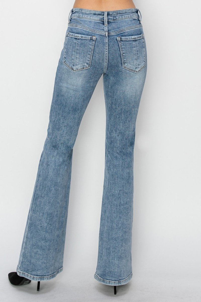 RISEN Full Size Mid Rise Bootcut Jeans - Bottoms