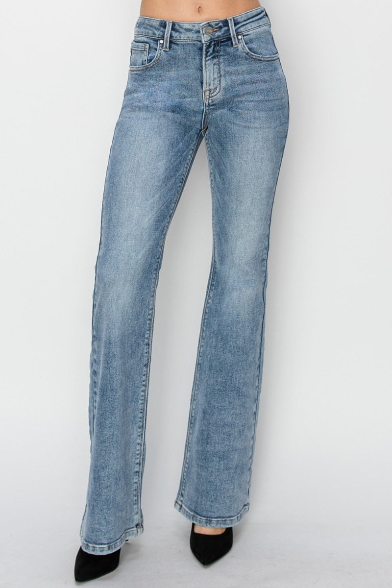 RISEN Full Size Mid Rise Bootcut Jeans - Bottoms