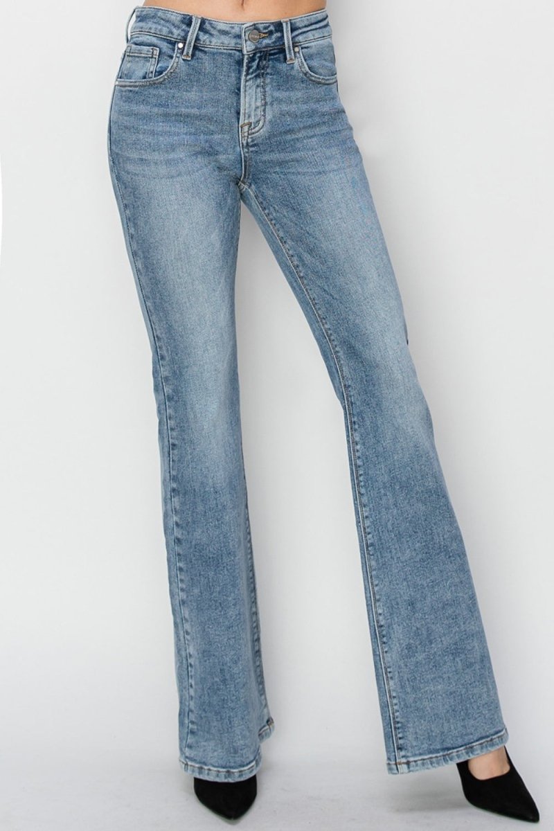 RISEN Full Size Mid Rise Bootcut Jeans - Bottoms