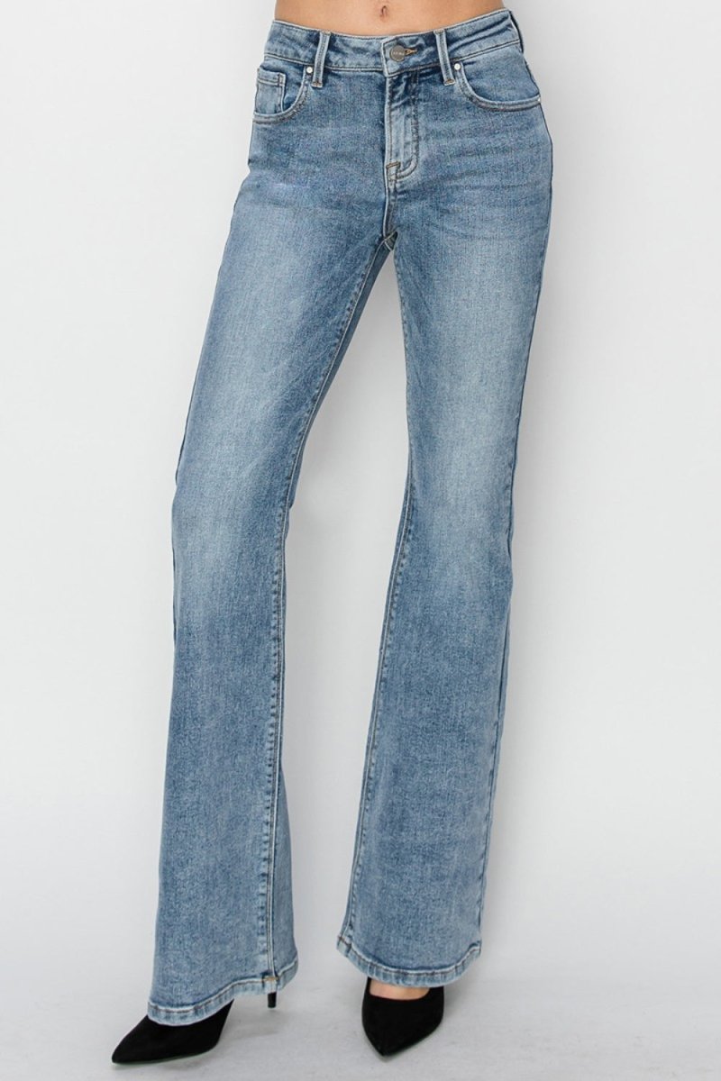 RISEN Full Size Mid Rise Bootcut Jeans - Bottoms