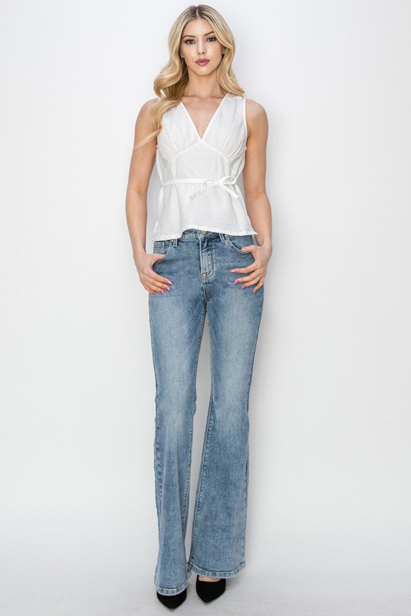 RISEN Full Size Mid Rise Bootcut Jeans - Bottoms