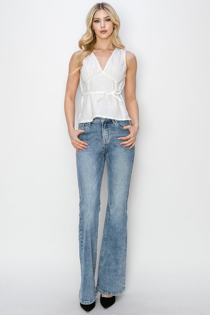 RISEN Full Size Mid Rise Bootcut Jeans - Bottoms