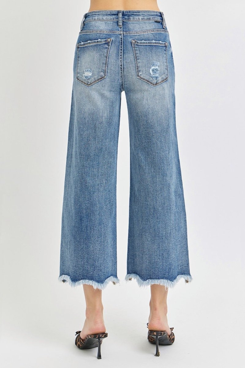 Risen High Rise Cropped Flare Jeans - Bottoms