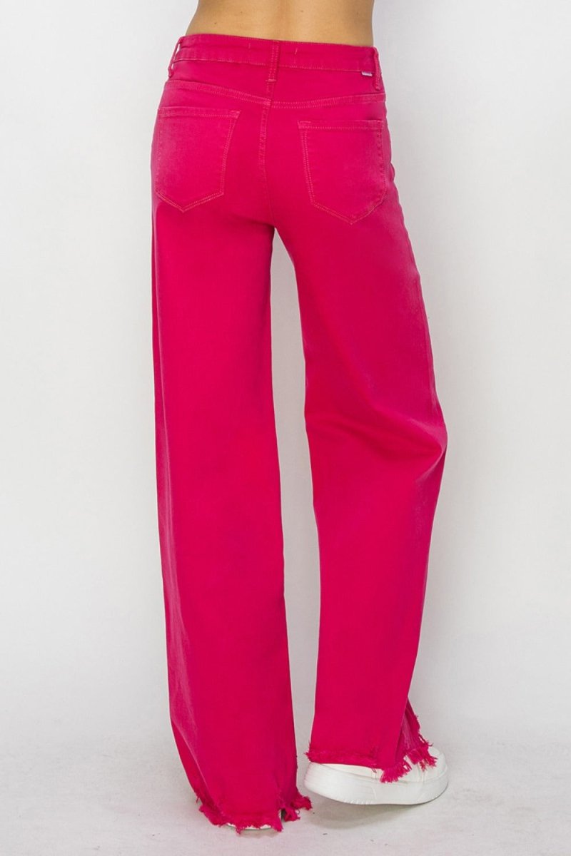 RISEN High Rise Wide Leg Jeans - Bottoms